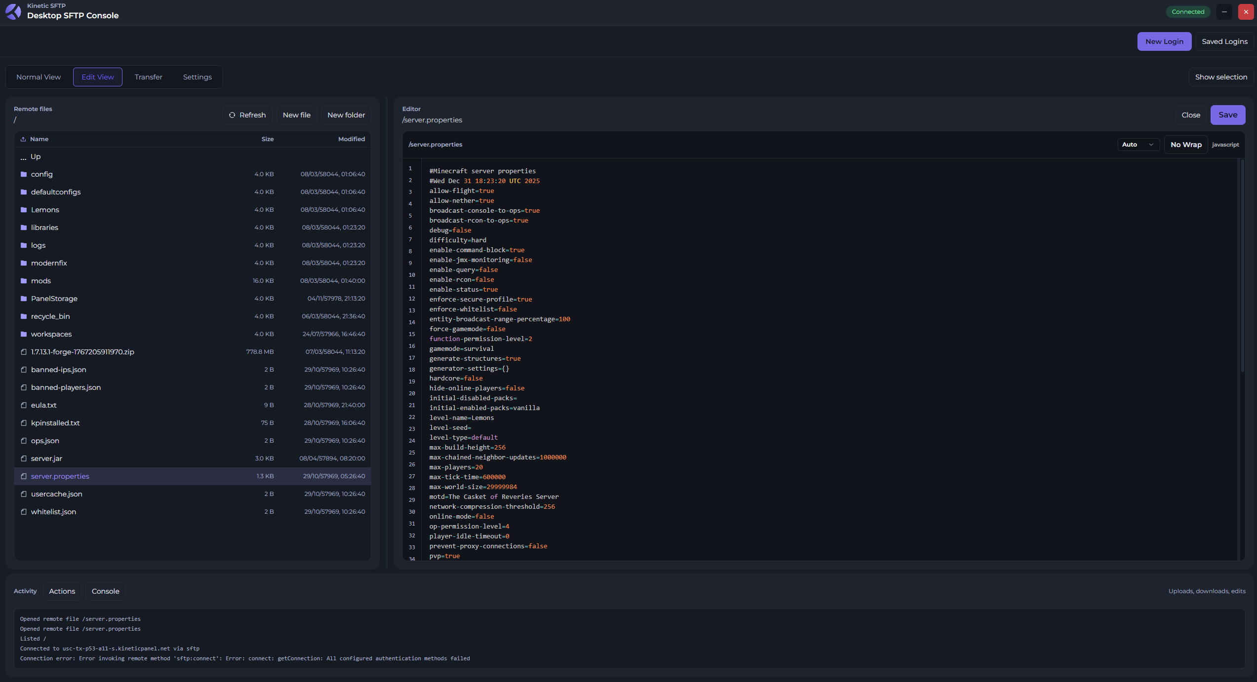 Kinetic SFTP client preview