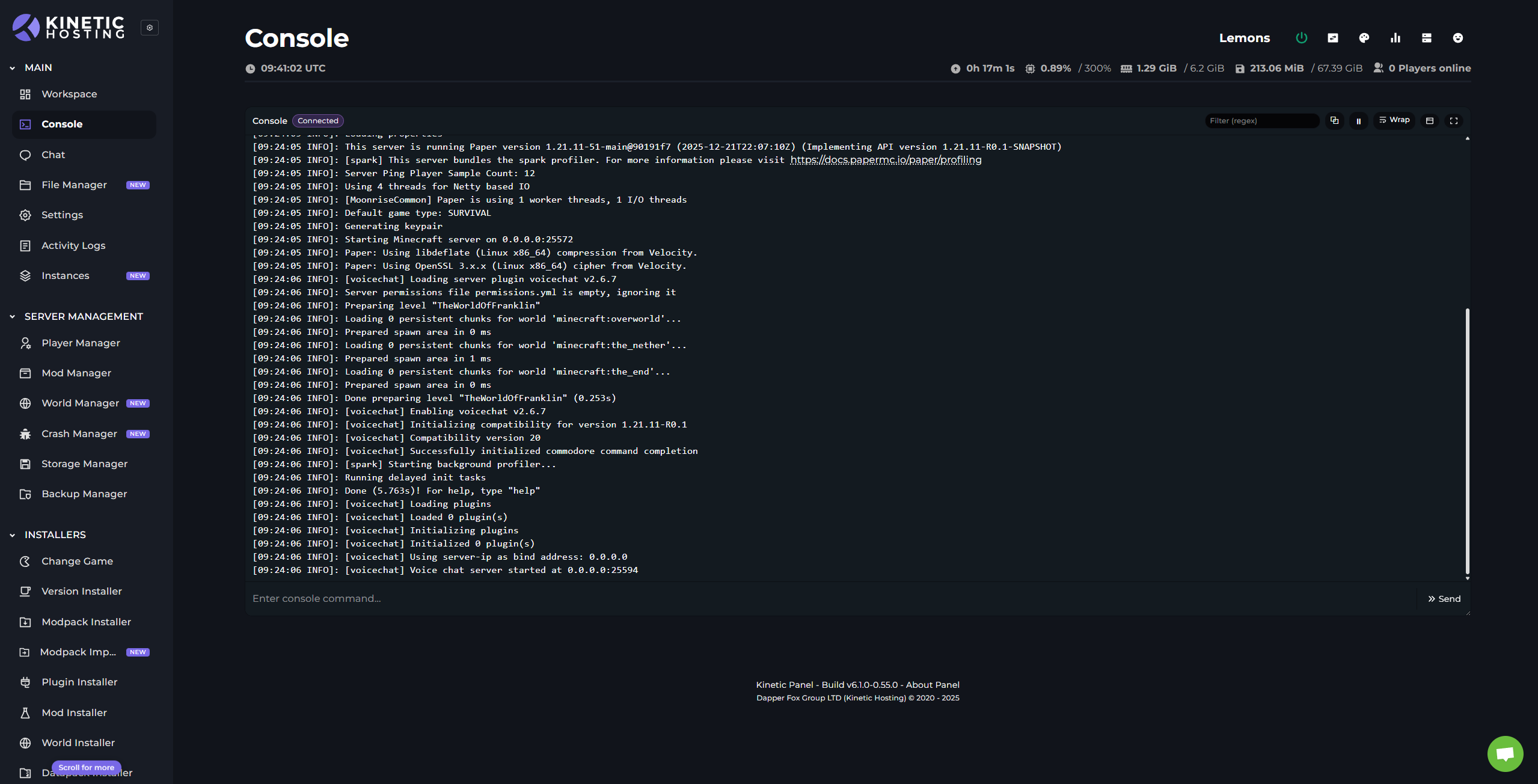 Live console